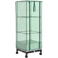 vidaXL Jardinière de jardin avec couvercle de serre et roues, blanche, en polypropylène