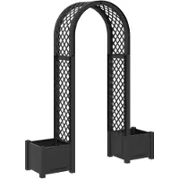 vidaXL Arc À Roses Avec Jardinière Anthracite 168,5 X 43 X 207 Cm Pp