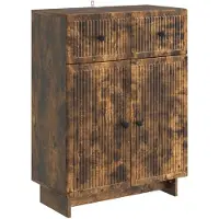 vidaXL Buffet en chêne fumé 66 x 34,5 x 90 cm, aggloméré
