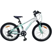 Volare Vélo pour enfants Boost - 24 pouces - 21 vitesses - Blanc/Vert menthe