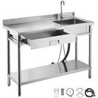 Vevor Évier cuisine utilitaire en acier inoxydable