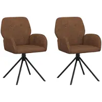 vidaXL : 2 chaises de salle à manger, revêtues en similicuir, couleur marron, dimensions : 54 x 55 x 86 cm