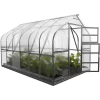 KLASIKA GREENHOUSES Serre KLASIKA STANDART 10 (2,5 x 4 m) avec fondations, polycarbonate de 6 mm et lucarnes à ouverture automatique.