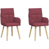 vidaXL : 2 chaises de salle à manger, tissu, rouge vin, 60 x 56 x 96 cm