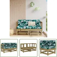 vidaXL Canapé d'angle de jardin avec coussins 2 pcs. Bois de pin imprégné