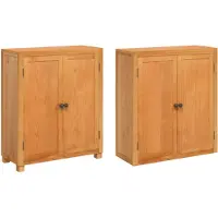 vidaXL Ensemble de meubles de rangement avec étagère (2 pièces), couleur naturelle, 80 x 35 x 185 cm