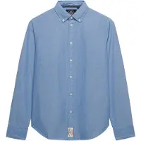 Superdry Slim Oxford Long Sleeve Shirt Bleu M Femme