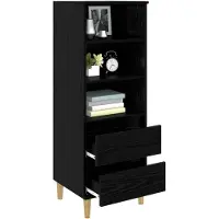 vidaXL Meuble haut en bois imitation chêne noir, 40 x 36 x 110 cm