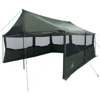 vidaXL Tente familiale, vert armée, 600 x 400 x 268 cm, polyester et acier