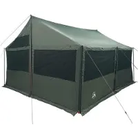 vidaXL Tente familiale, vert armée, 600 x 402 x 268 cm, polyester et acier