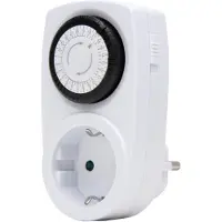 Kopp Mini-horloge de jour, mécanique, protection accrue contre le toucher, max. 3 680W, couleur : blanc
