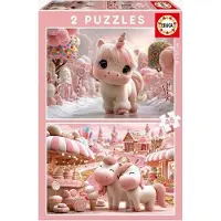 Educa 2 Puzzles - Sweet Unicorns (48 pièces)