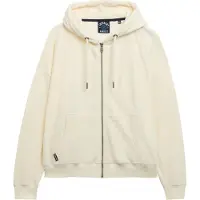 Superdry pour femme. W2012369A Sweat à capuche zippé Velour blanc cassé (XL), Casuel, Coton
