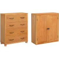 vidaXL Ensemble de meubles de rangement avec étagère (2 pièces), couleur naturelle, 80 x 35 x 185 cm