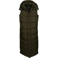 Superdry Femme Gilet à Capuche Long Sans Manches Ripstop Vert Taille: 38