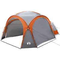 vidaXL Tente d'extension avec toit, gris et orange, 410 x 410 x 250 cm