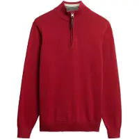 Superdry Homme Pull à Demi-zip en Coton Essentials Red Taille: S