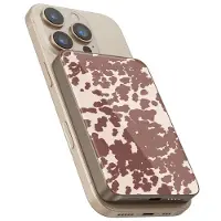 Selencia Vivid Powerbank 5 000 mAh - Powerbank sans fil - compatible MagSafe et Qi - Desert Gold / Country Moo'd