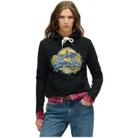 Superdry Femme Sweat à Capuche Floral Noir Taille: 38