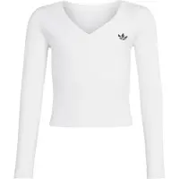 Adidas Originals T-Shirt 'SLIM MINI RIB WRAP LONGSLEEVE' noir / blanc