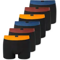Schiesser Boxers ' 95/5 ' bleu marine / orange / rouge foncé / noir