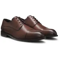 BOSS Chaussures derby en cuir à bout droit