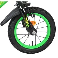 Volare Vélo enfant Strike - Garçons - 14 pouces - Noir vert - Deux freins à main