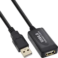 InLine - Rallonge de câble USB - USB (M) pour USB (F) - USB 2.0 - 5 m - actif - noir