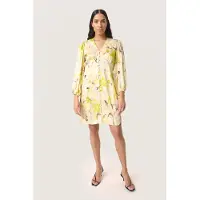 Soaked in luxury Robe 'SLBecca' ivoire / jaune / jaune pastel / noir