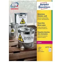 Avery Zweckform Étiquettes polyéthylène ultra-résistantes L4773-100 , 63,5 x 33,9 mm, permanent, blanc