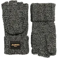 Superdry Femme Tricoté Torsadée Gants, Noir &amp; Gris