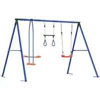 vidaXL Ensemble de balançoire d'extérieur multicolore 263 x 185 x 185 cm en acier et PE