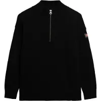 Superdry Slouchy Knitted Half Zip Sweater Noir L Femme