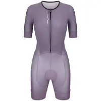 Santini Leaf Short Sleeve Trisuit Violet XS Femme