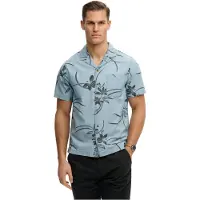 Superdry Chemise 'Vintage Loom Cabana' bleu clair / noir