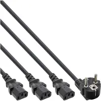 InLine Y-cable - Répartiteur d'alimentation - power CEE 7/7 (M) pour power IEC 60320 C13 - 5 m - noir - Allemagne, Union européenne