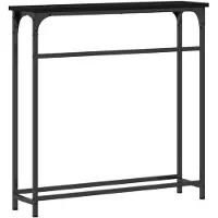 vidaXL Table Console avec étagère Chêne noir 75 x 19,5 x 75 cm