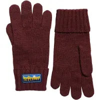 Superdry Femme En Laine Mélangée Radar Gants, Bourgogne, Taille: S/M