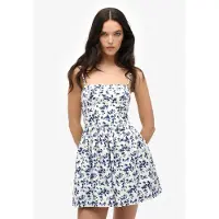 Superdry pour femme. W8011971A Robe cami bleue (XS), Casuel, Coton, Sans manches / bretelles