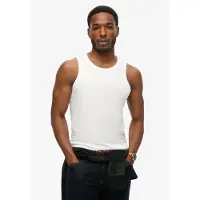 Superdry Homme Débardeur Essential Logo Coupe Ajustée White Taille: Xxl