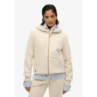 Superdry Femme Sweat à Capuche Zippé à Logo Essential Beige Taille: 42