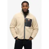 Superdry Homme Veste Polaire Borg Vintage Retro Crème/bleu Taille: XL