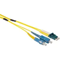 ACT 20 mètres de câble fibre optique monomode 9/125 OS2 duplex renforcé avec connecteurs LC et SC (20 m)