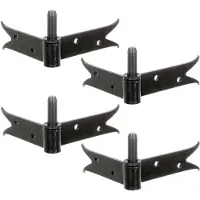 Alberts 863838 Paumelle d'angle à visser, noire, entraxe Ø 14 mm, plaque 140 x 120 mm, lot de 4