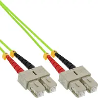 InLine - Cordon de raccordement - SC multi-mode (M) pour SC multi-mode (M) - 5 m - fibre optique - duplex - 50 / 125 microns - OM5 - sans halogène - vert