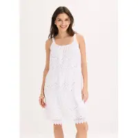Bonprix Robe à fines bretelles en viscose avec dentelle