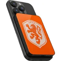 Selencia Powerbank MagSafe 5 000 mAh - Batterie externe sans fil - Compatible avec MagSafe et Qi - Noir / Orange avec lion