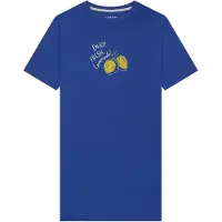 Schiesser Chemise de nuit 'Casual Fashion' bleu / jaune