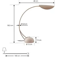 LUCANDE Lampe de Table , Rivera, Beige, Salle à manger, Métal, Moderne