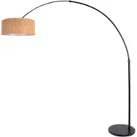Steinhauer Lampe à arc noir Sparkled Light avec un chapeau en liège Ø40cm